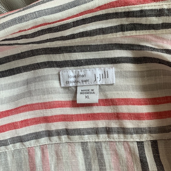 J. Jill Love Linen Essential Shirt Granite Multi - Picture 7 of 10